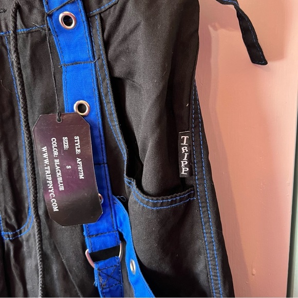 NWT Tripp Black & Blue Chain Zip-Off Pants Small - Picture 5 of 11